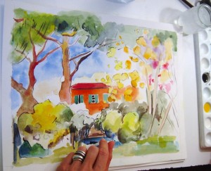 Paysage, Muriel, sur papier